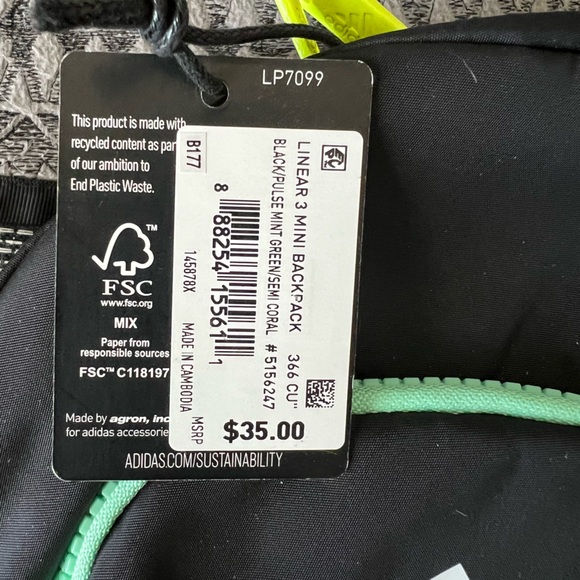 Adidas Linear 3 Mini Backpack - Picture 3 of 5